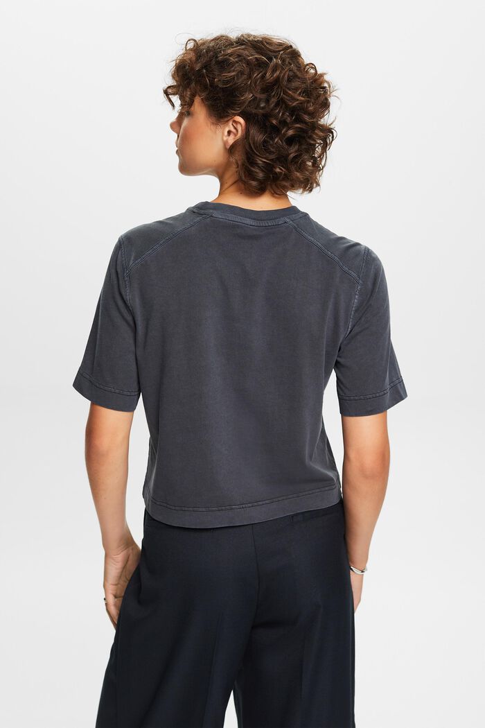 Baumwoll-T-Shirt im Boxy-Stil, BLACK, detail image number 3