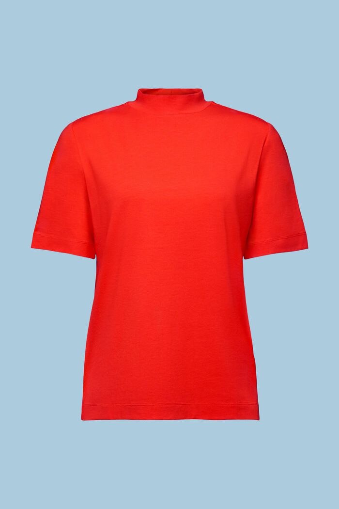 T-shirt en jersey à col cheminée, RED, detail image number 6