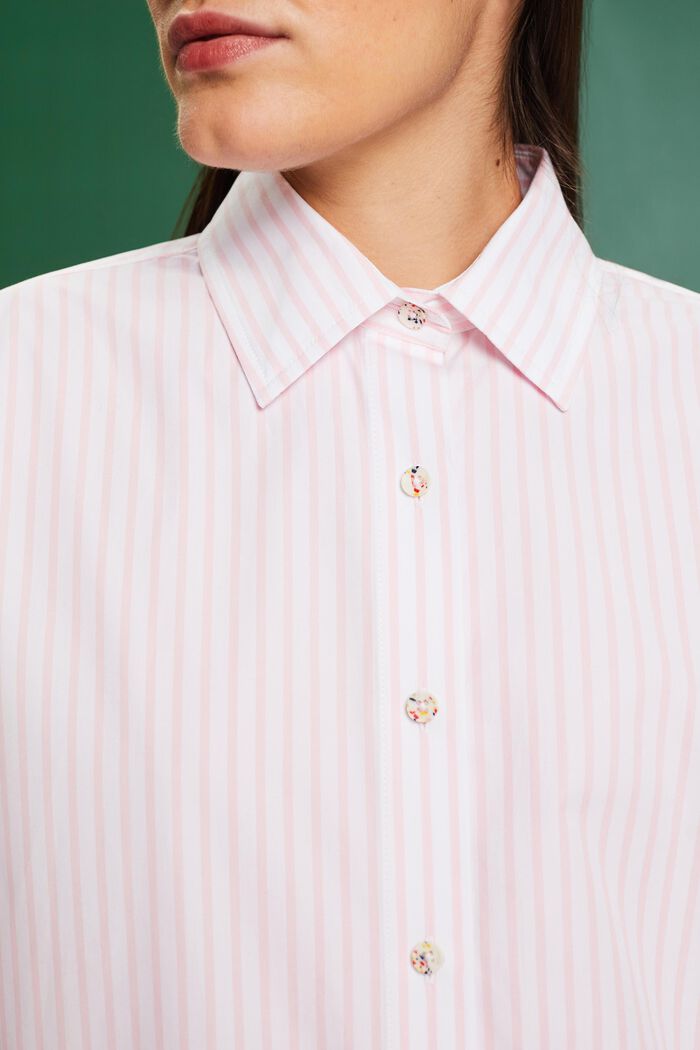 T-shirt rayé en popeline, PASTEL PINK, detail image number 3