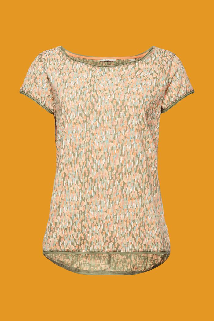 T-Shirt mit Allover-Print, 100% Baumwolle, PASTEL GREEN, detail image number 6