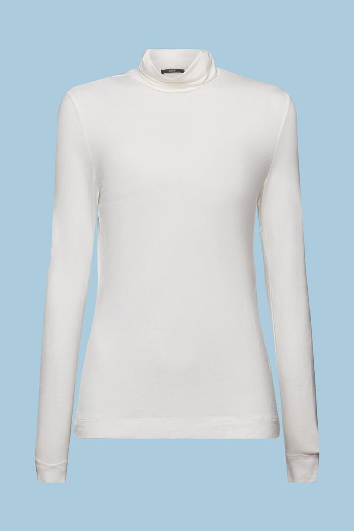 T-shirt à manches longues et col roulé, TENCEL™, OFF WHITE, detail image number 6