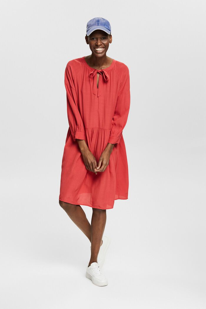 Kleid mit Schluppe, RED, detail image number 1