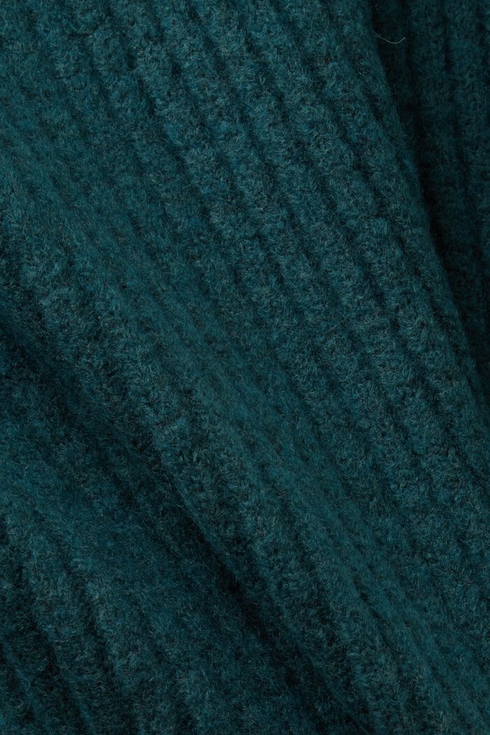 Minikleid aus Rippstrick, EMERALD GREEN, detail image number 5