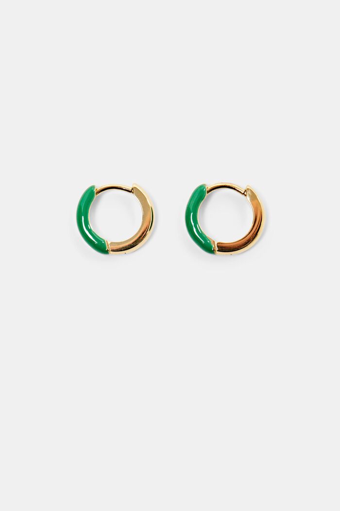 Kleiner zweifarbiger Ohrring, GREEN, detail image number 0