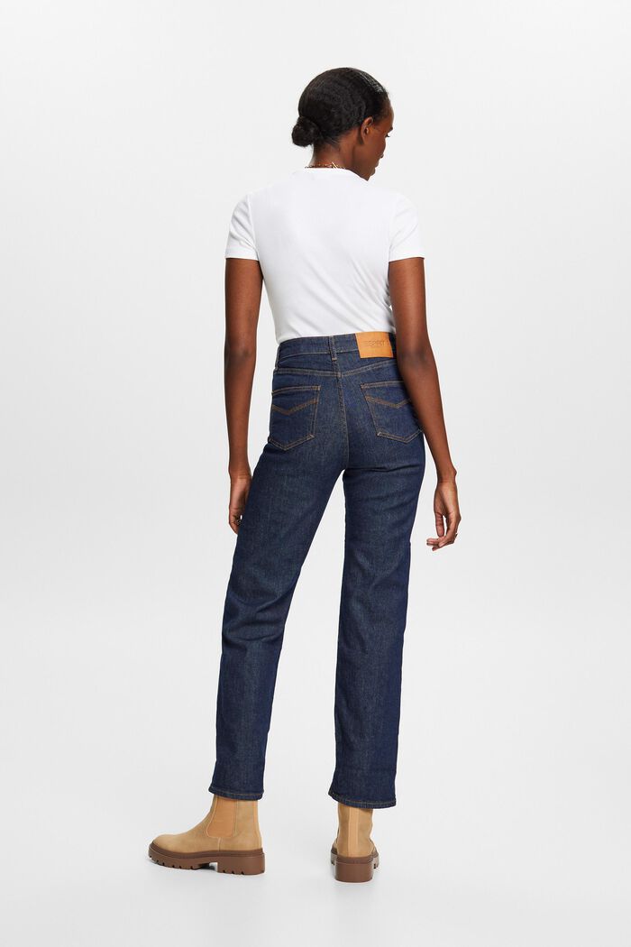 Premium Selvedge-Jeans: gerade Passform-hoher Bund, BLUE RINSE, detail image number 4