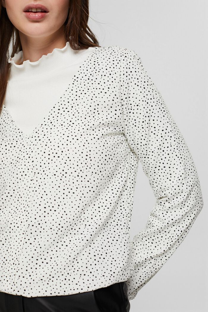 Print-Bluse aus LENZING™ ECOVERO™, OFF WHITE, detail image number 0