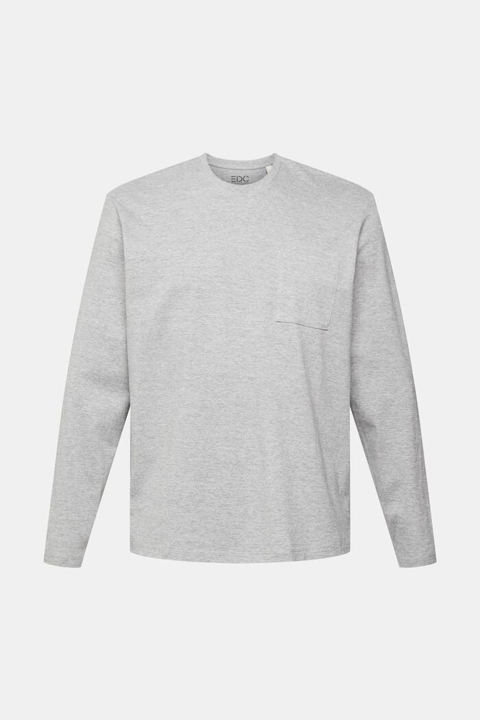 T-shirt à manches longues en jersey chiné, LENZING™ ECOVERO™