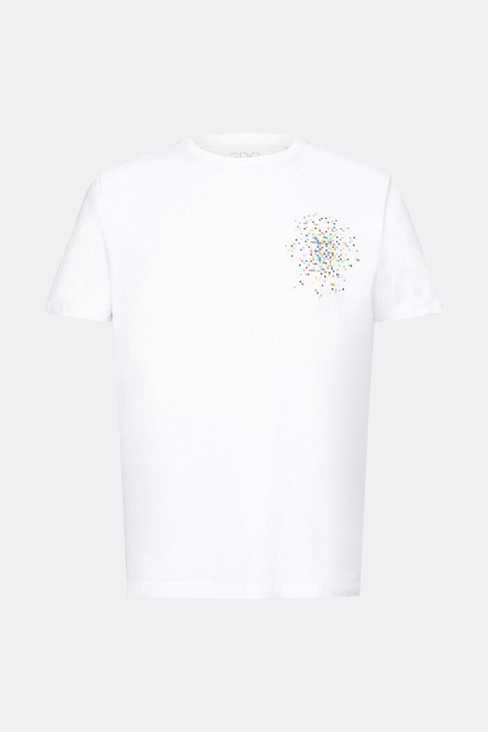 T-Shirt mit Print auf Brusthöhe, WHITE, detail image number 6