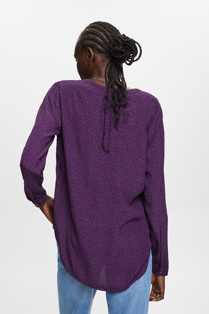 Bluse mit Muster, LENZING™ ECOVERO™, PURPLE, detail image number 3