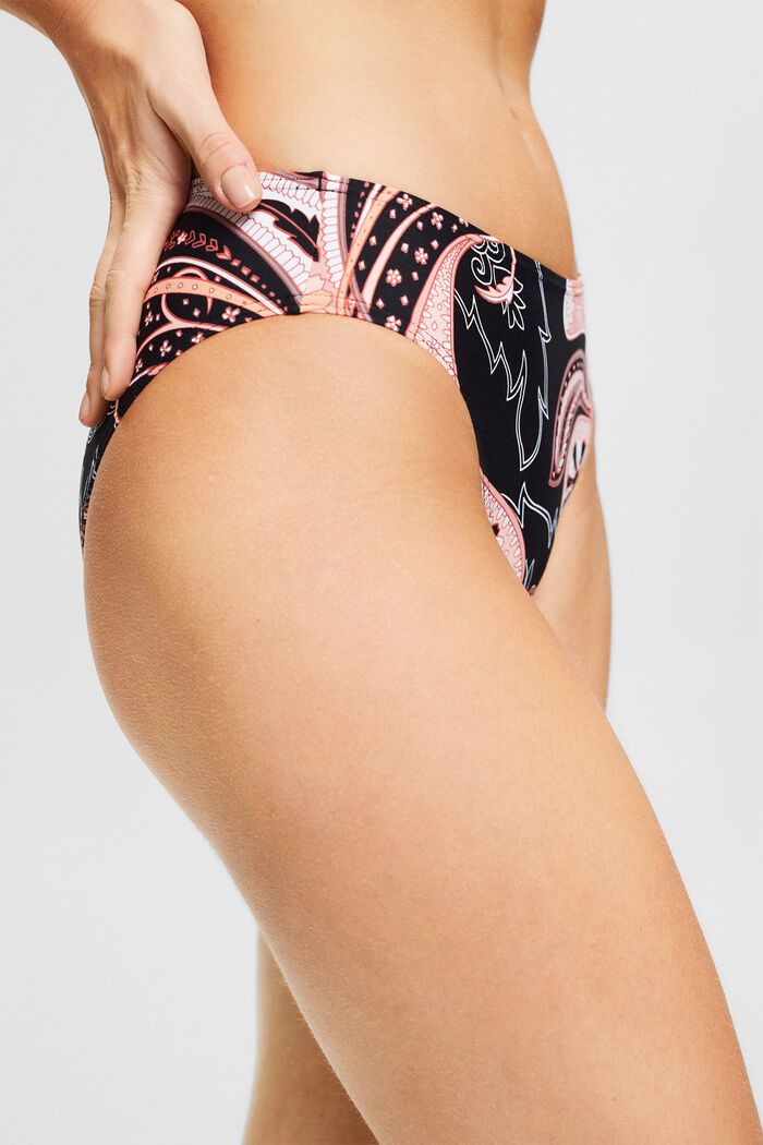Recycelt: Bikini-Slip mit Paisley-Print, BLACK, detail image number 2