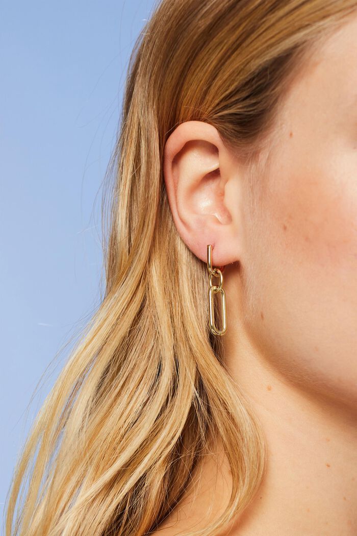 Boucles d'oreilles à maillons, acier inoxydable, GOLD, detail image number 2