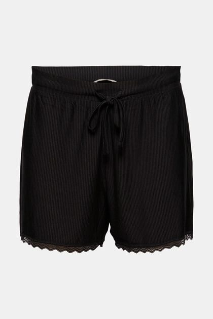 Pyjama-Shorts mit Spitze, LENZING™ ECOVERO™