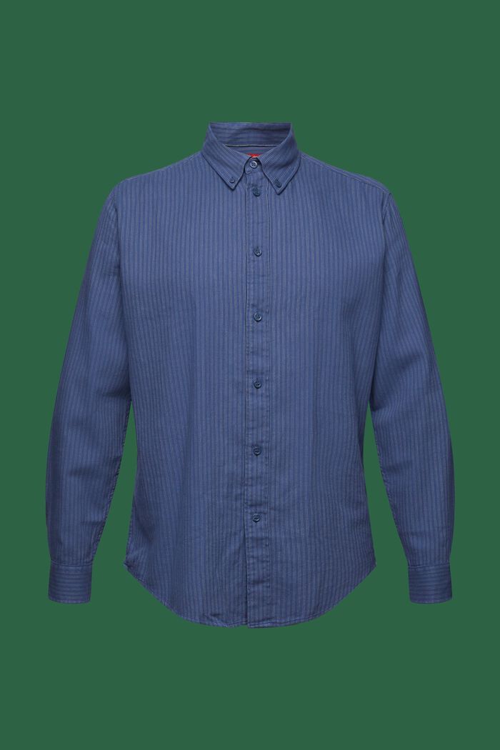 Baumwollflanell-Hemd mit Nadelstreifen, GREY BLUE, detail image number 7