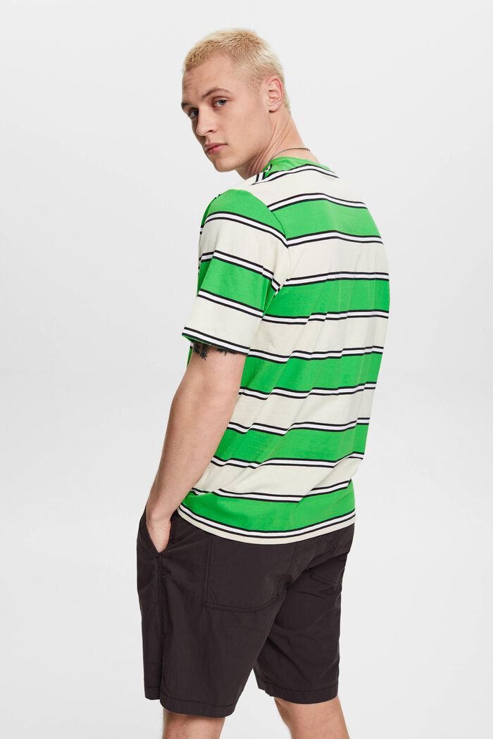 Streifen-T-Shirt aus nachhaltiger Baumwolle, GREEN, detail image number 3