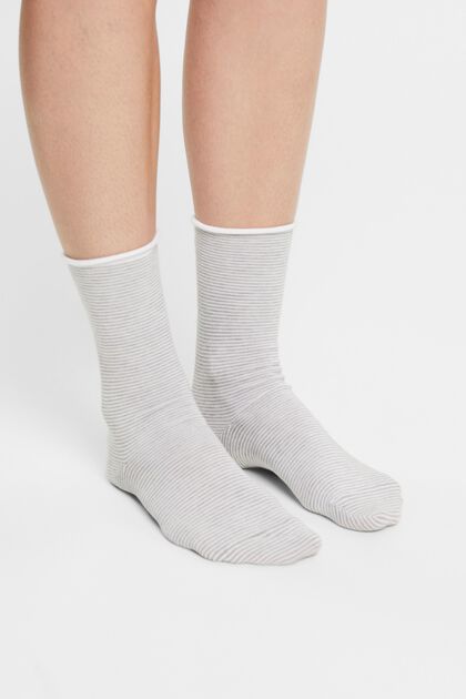 2er-Set gestreifte Socken, Bio-Baumwolle