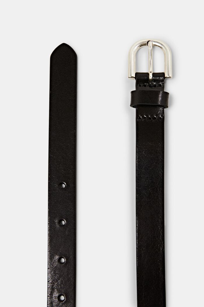 Fine ceinture en cuir, BLACK, detail image number 1