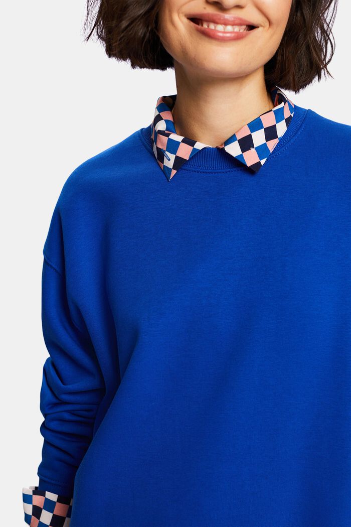 Sweat-shirt en coton mélangé, BRIGHT BLUE, detail image number 3