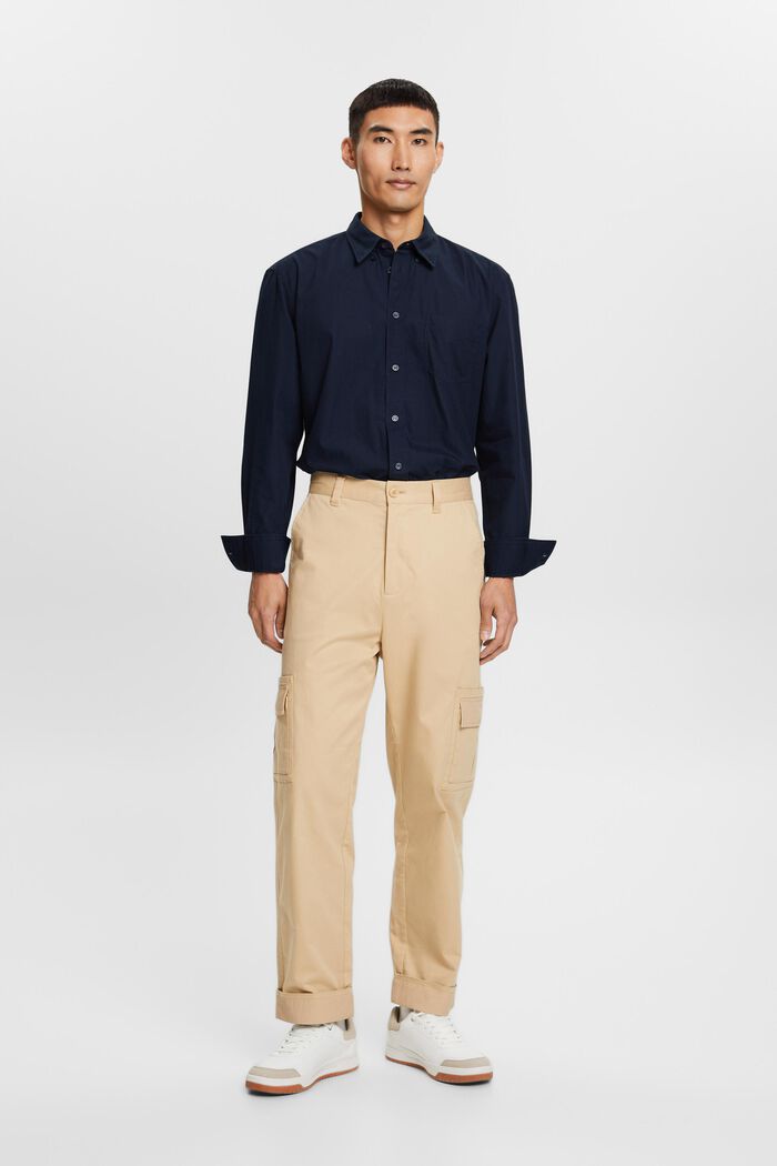 Button-Down-Hemd aus Popeline, 100 % Baumwolle, NAVY, detail image number 4