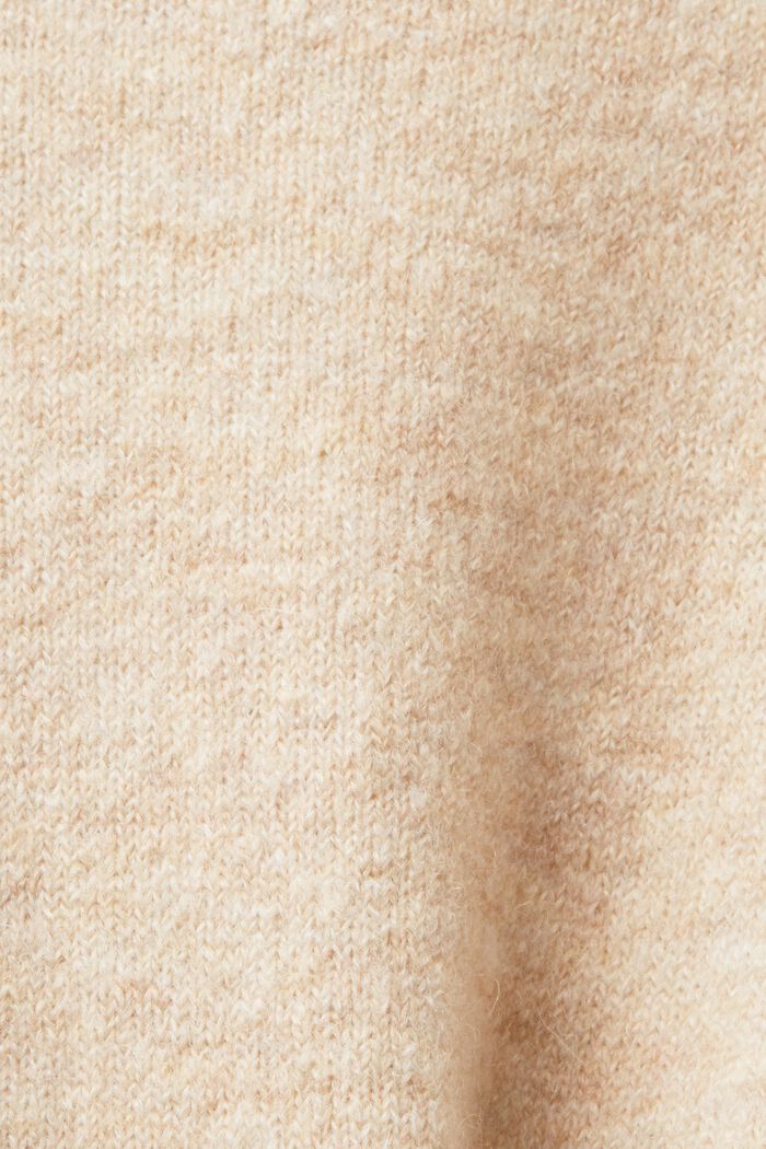 Cardigan long en laine mélangée dépourvu de fermeture, SAND, detail image number 5