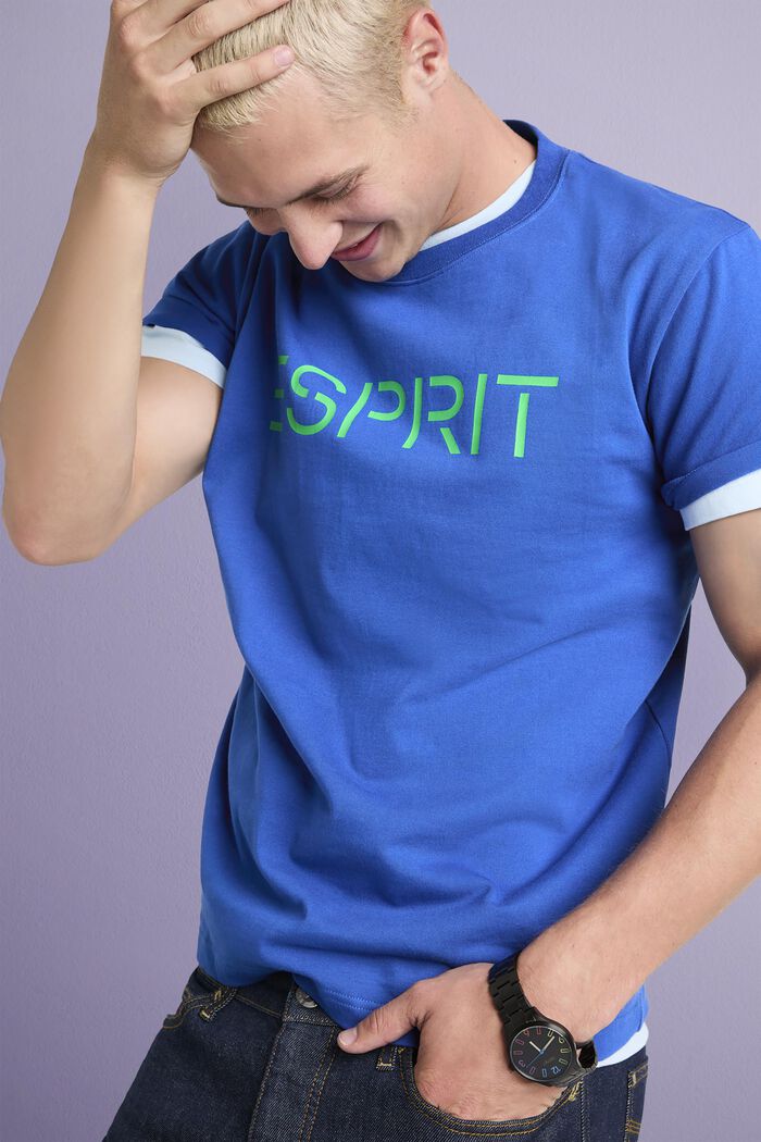 T-shirt en jersey de coton unisexe à logo, BRIGHT BLUE, detail image number 5