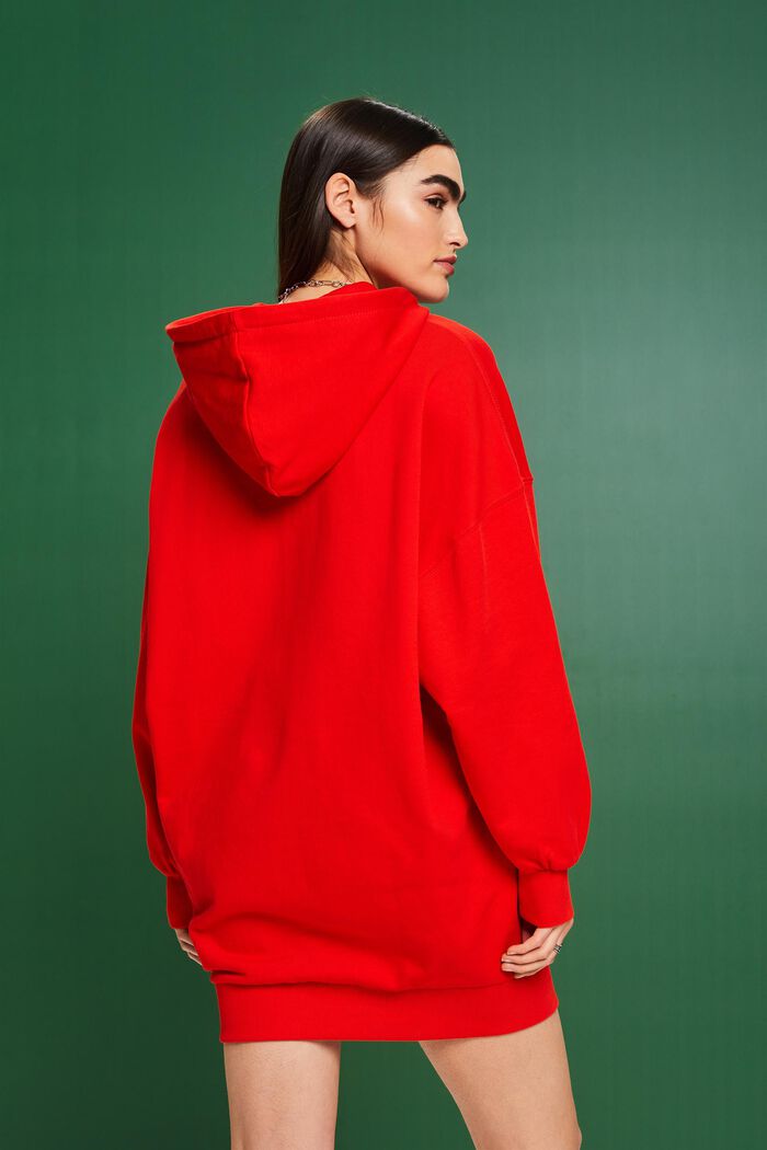 Robe molletonnée oversize à capuche, RED, detail image number 2