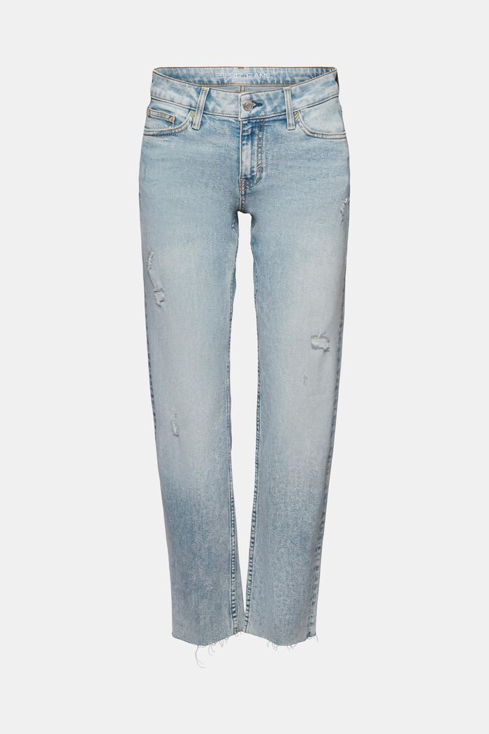 Jeans mit geradem Bein und mittlerer Bundhöhe, BLUE LIGHT WASHED, detail image number 6