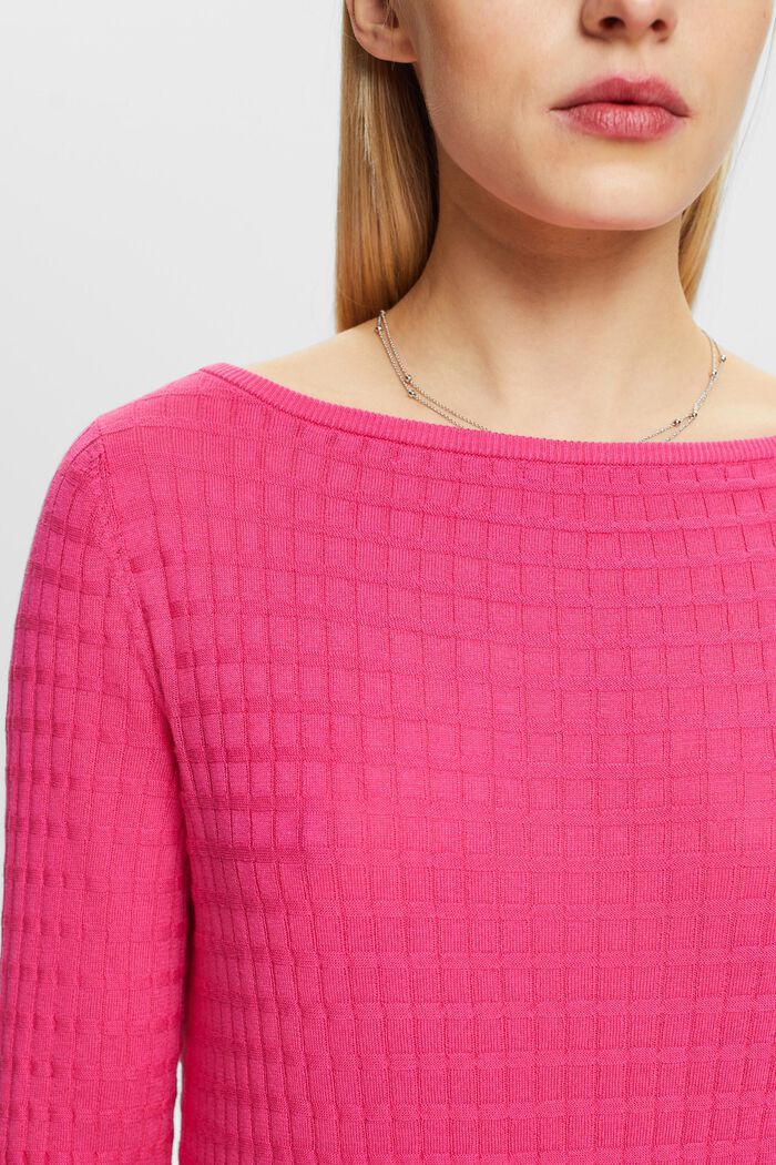 Pull-over en maille texturée, PINK FUCHSIA, detail image number 3