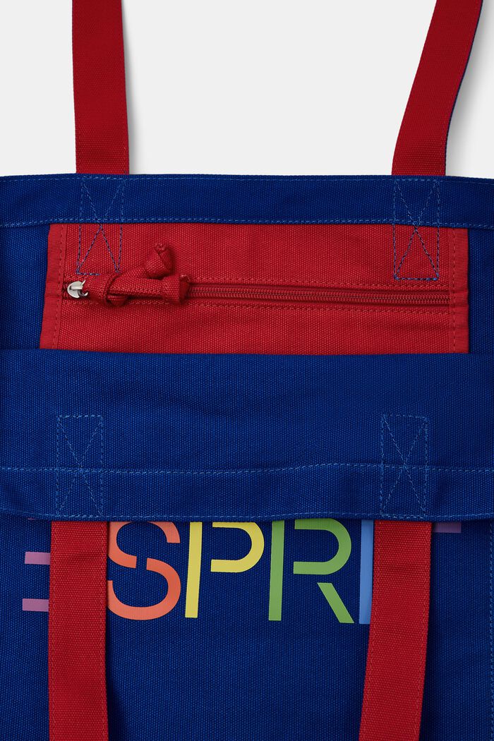 Tote Bag aus Baumwolle mit Logodesign, BRIGHT BLUE, detail image number 3