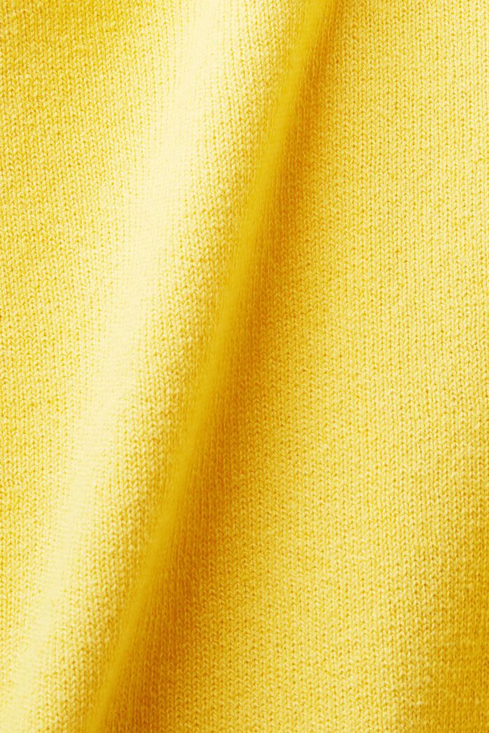 Pull-over en coton et lin, SUNFLOWER YELLOW, detail image number 4