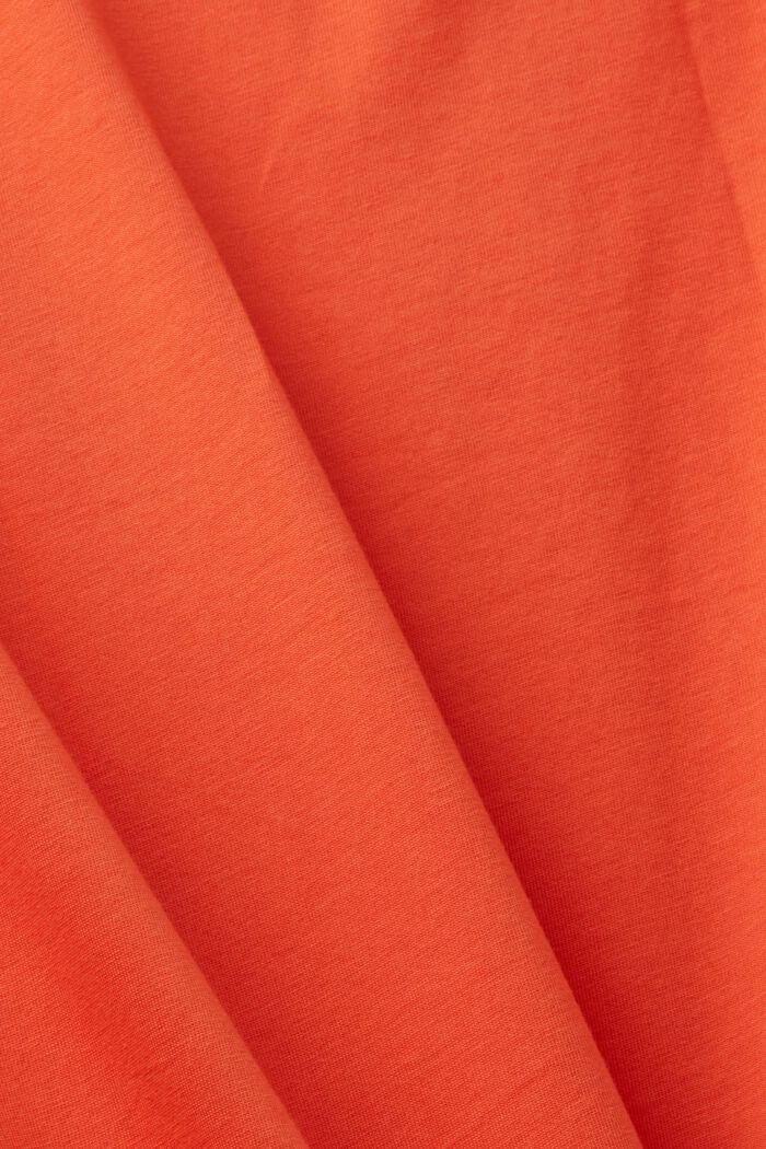 Haut en coton de coupe Slim Fit à imprimé sur le devant, ORANGE RED, detail image number 4