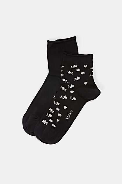 2er-Pack kurze Socken mit Blumenmuster
