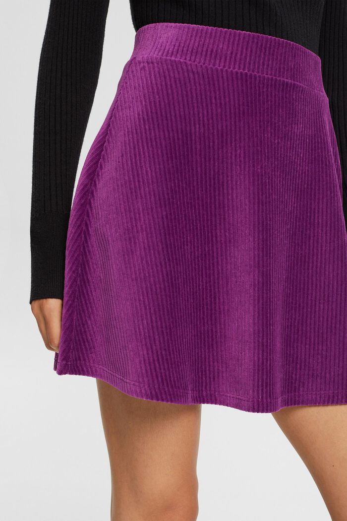 Mini-jupe en velours côtelé, VIOLET, detail image number 0