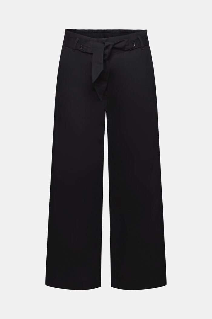 Jupe-culotte cropped en coton et lin, BLACK, detail image number 7