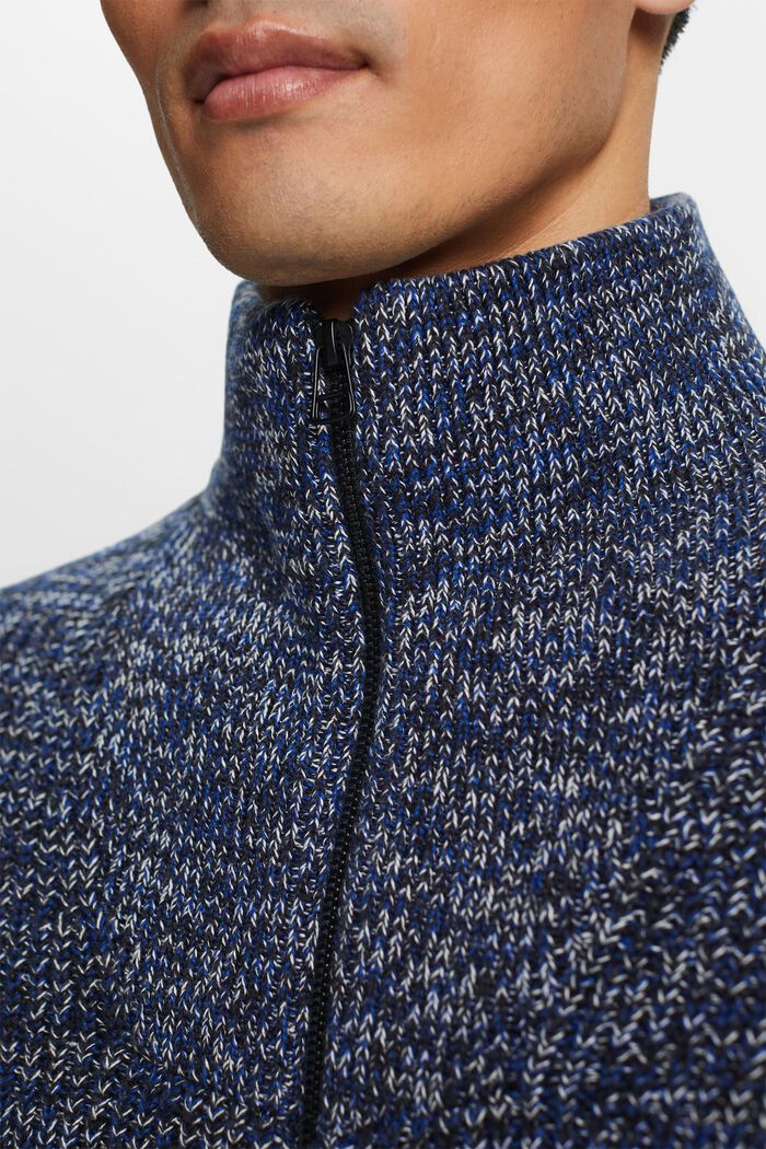 Cardigan zippé en coton, PETROL BLUE, detail image number 1