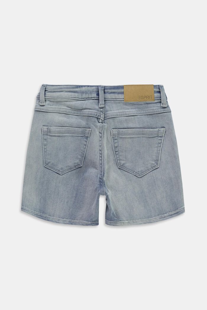 Short en jean à taille ajustable, BLUE BLEACHED, detail image number 1