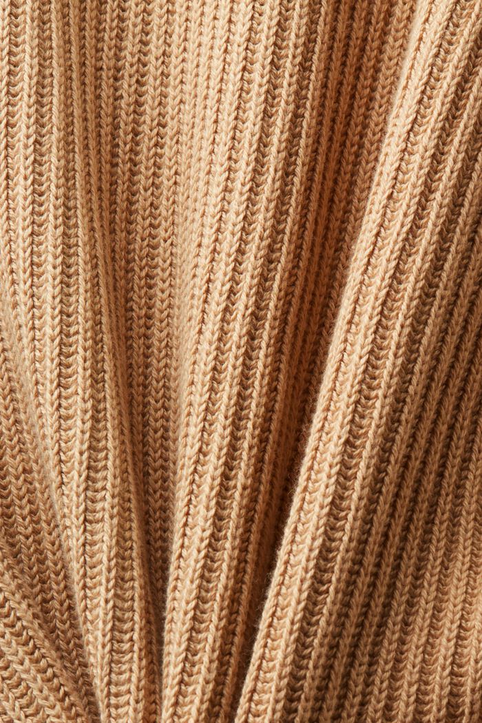 Cardigan zippé en maille côtelée, BEIGE, detail image number 5