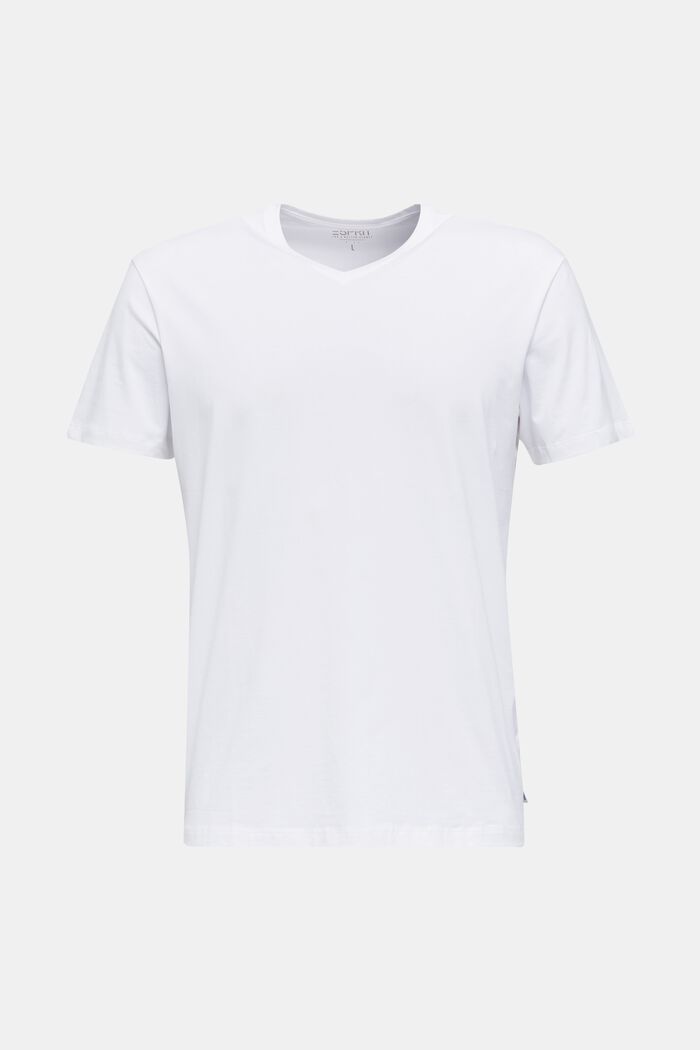 T-shirt en jersey de coton stretch, WHITE, overview