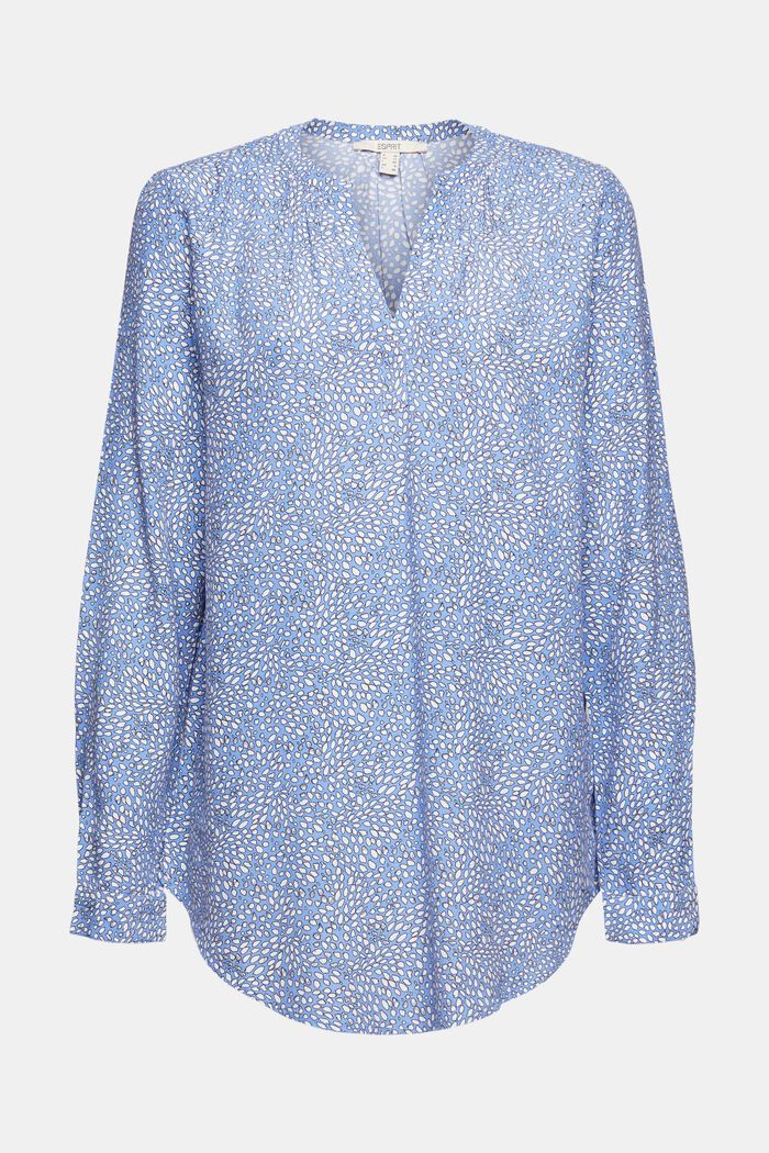 Gemusterte Bluse aus LENZING™ ECOVERO™, LIGHT BLUE LAVENDER, detail image number 2