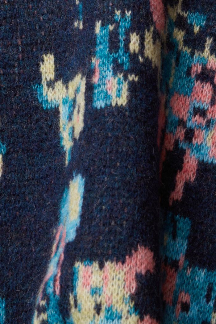 Pullover aus Jacquardstrick, Wollmix, PETROL BLUE, detail image number 5