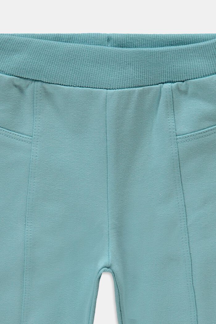 Pantalon de jogging à coutures décoratives, coton biologique, TEAL BLUE, detail image number 2