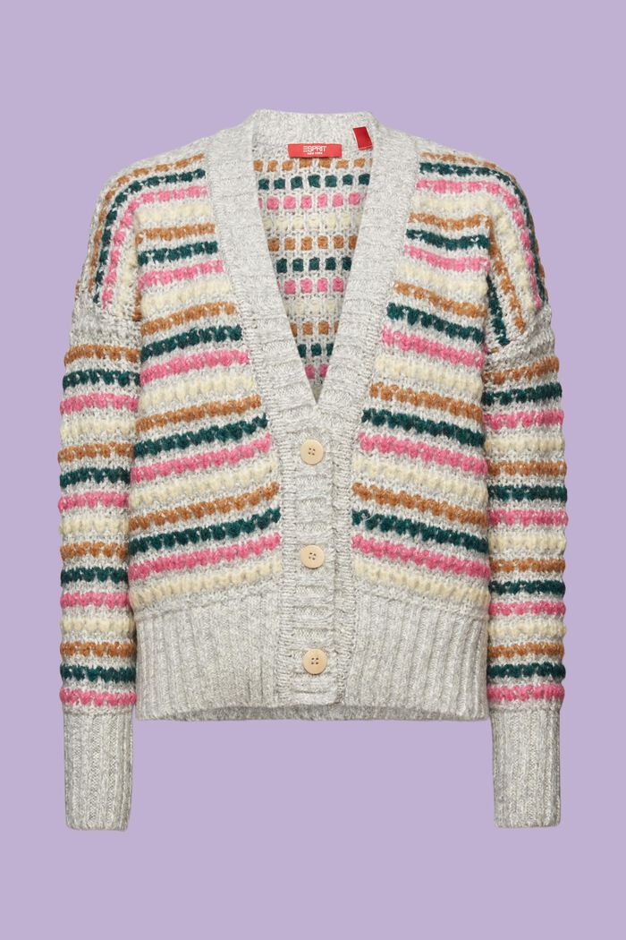 Cardigan en mélange de coton et de laine, LIGHT GREY, detail image number 5