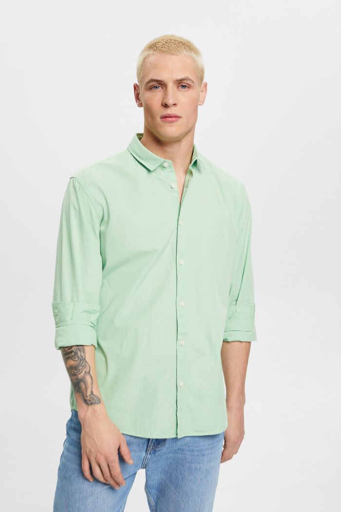 T-shirt Slim Fit en coton durable, PASTEL GREEN, detail image number 0