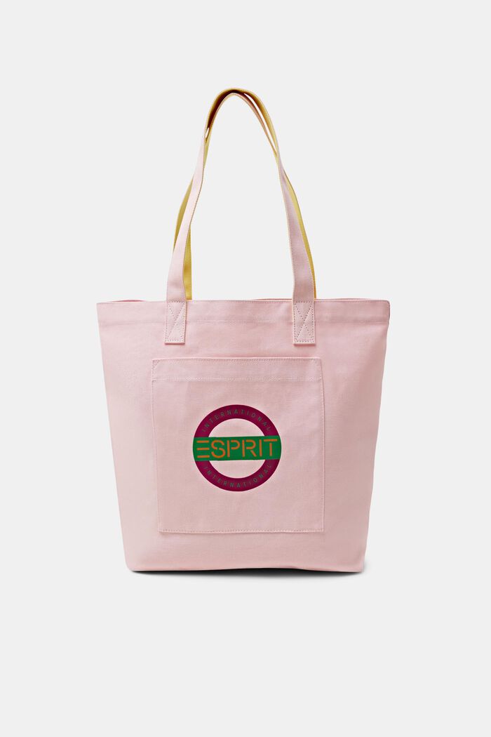 Tote Bag aus Baumwolle mit Logodesign, PASTEL PINK, detail image number 0