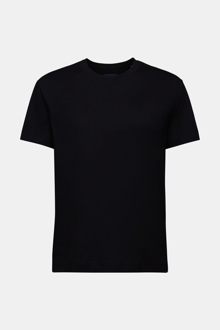 T-Shirt aus Pima-Baumwolle mit Rundhalsausschnitt, BLACK, detail image number 6