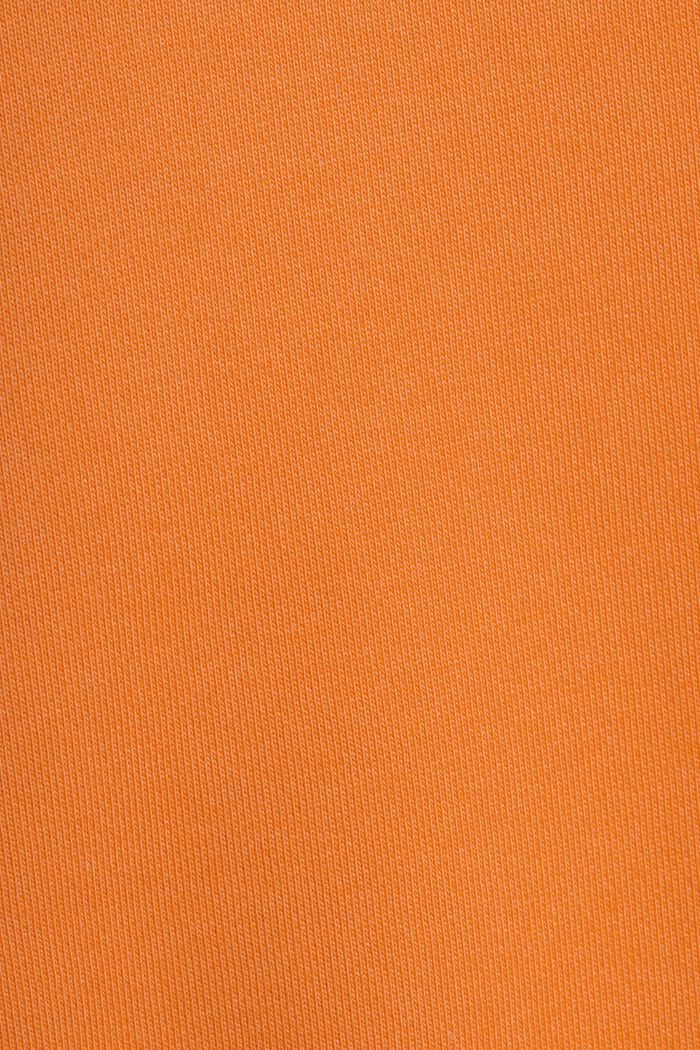 Sweat-shirt unisexe en maille polaire de coton orné d’un logo, CORAL ORANGE, detail image number 4