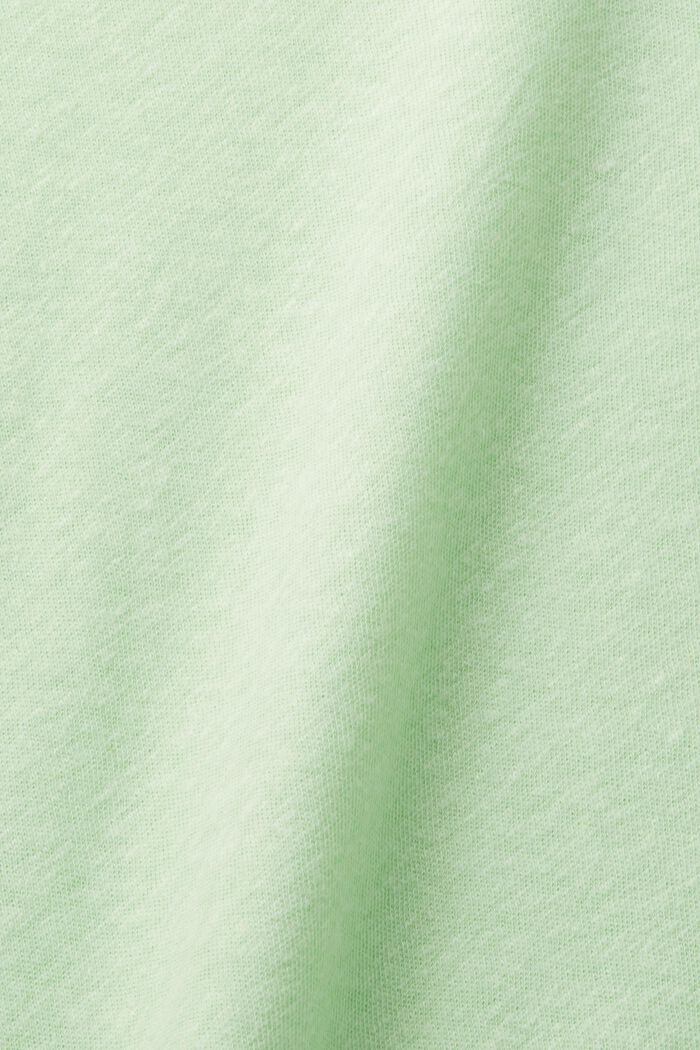 T-Shirt aus Baumwoll-Leinen-Mix, CITRUS GREEN, detail image number 4