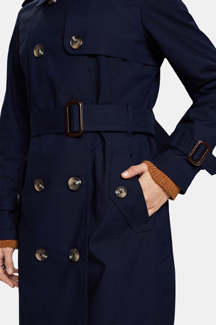 Trench-coat à boutonnage croisé et ceinture, NAVY, detail image number 3