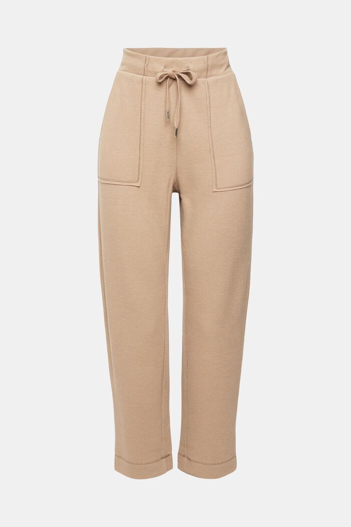 High-Rise-Pants im Jogger-Style in Strickqualität, TAUPE, detail image number 6