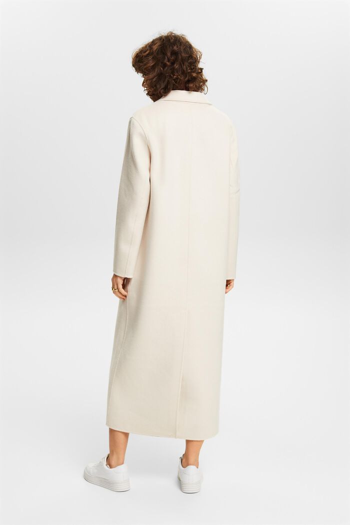 Doppelreihiger Mantel aus Wolle und Kaschmir, CREAM BEIGE, detail image number 2