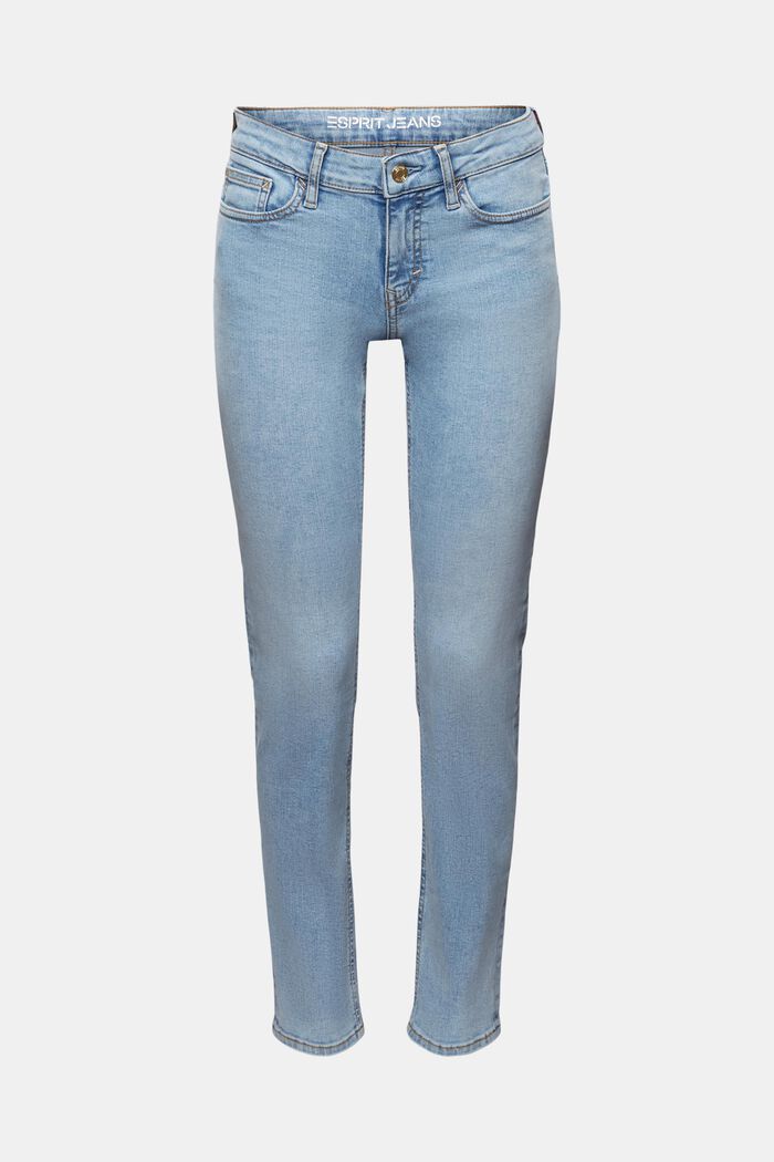 Schmale Jeans mit mittlerer Bundhöhe, BLUE LIGHT WASHED, detail image number 6